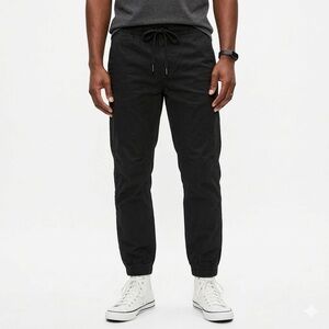 Gap Flex Essential Jogger Pant Mens Size XS Campus BLACK Ankle Cuffed